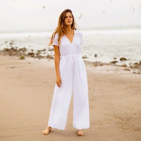 Christy Dawn Pants - Christy Dawn “Dawn” jumpsuit in Alabaster Linen